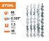 Шина Stihl 40 см, 1.3 мм, 0.325" (К095)