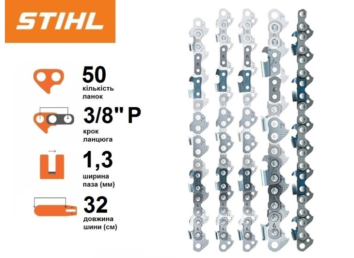 Шина Stihl Rollomatic 32 см, 1.3 мм, 3/8" Picco Шина Stihl Rollomatic 32 см, 1.3 мм, 3/8" Picco