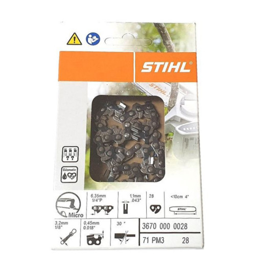 Цепь Stihl 71 PM3, 10 см, 28 звеньев Цепь Stihl 71 PM3, 10 см, 28 звеньев
