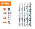 Цепь Stihl 71 PM3, 10 см, 28 звеньев