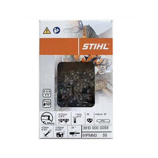 Цепь Stihl 61 PMM3, 40 см, 1.1 мм, 55 зв. Цепь Stihl 61 PMM3, 40 см, 1.1 мм, 55 зв.
