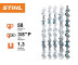 Цепь Stihl 63 PS, 1.3 мм, 58 зв.