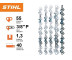 Цепь Stihl 63 PD3, 40 см, 1.3 мм, 55 зв. (с победитовой напайкой)