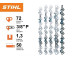 Цепь Stihl 63 PМХ, 50 см, 1.3 мм, 72 зв. (для продольного пиления)