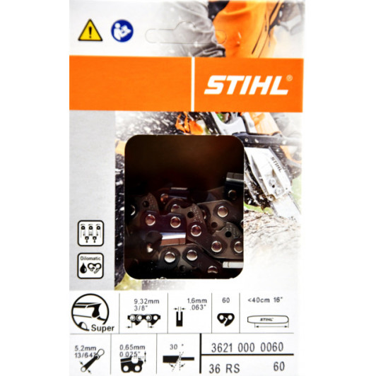 Цепь Stihl 36 RS, 40 см, 1.6 мм, 60 зв. Цепь Stihl 36 RS, 40 см, 1.6 мм, 60 зв.