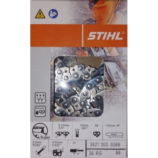 Цепь Stihl 36 RS, 45 см, 1.6 мм, 66 зв. Цепь Stihl 36 RS, 45 см, 1.6 мм, 66 зв.