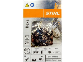Цепь Stihl 36 RH3 HEXA, 40 см, 1.6 мм, 60 зв. Цепь Stihl 36 RH3 HEXA, 40 см, 1.6 мм, 60 зв.